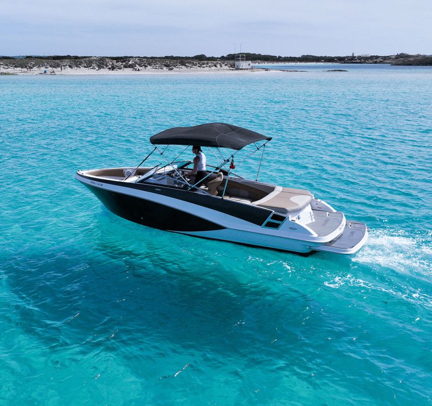 Rent Glastron GT 245 motorboat in Ibiza